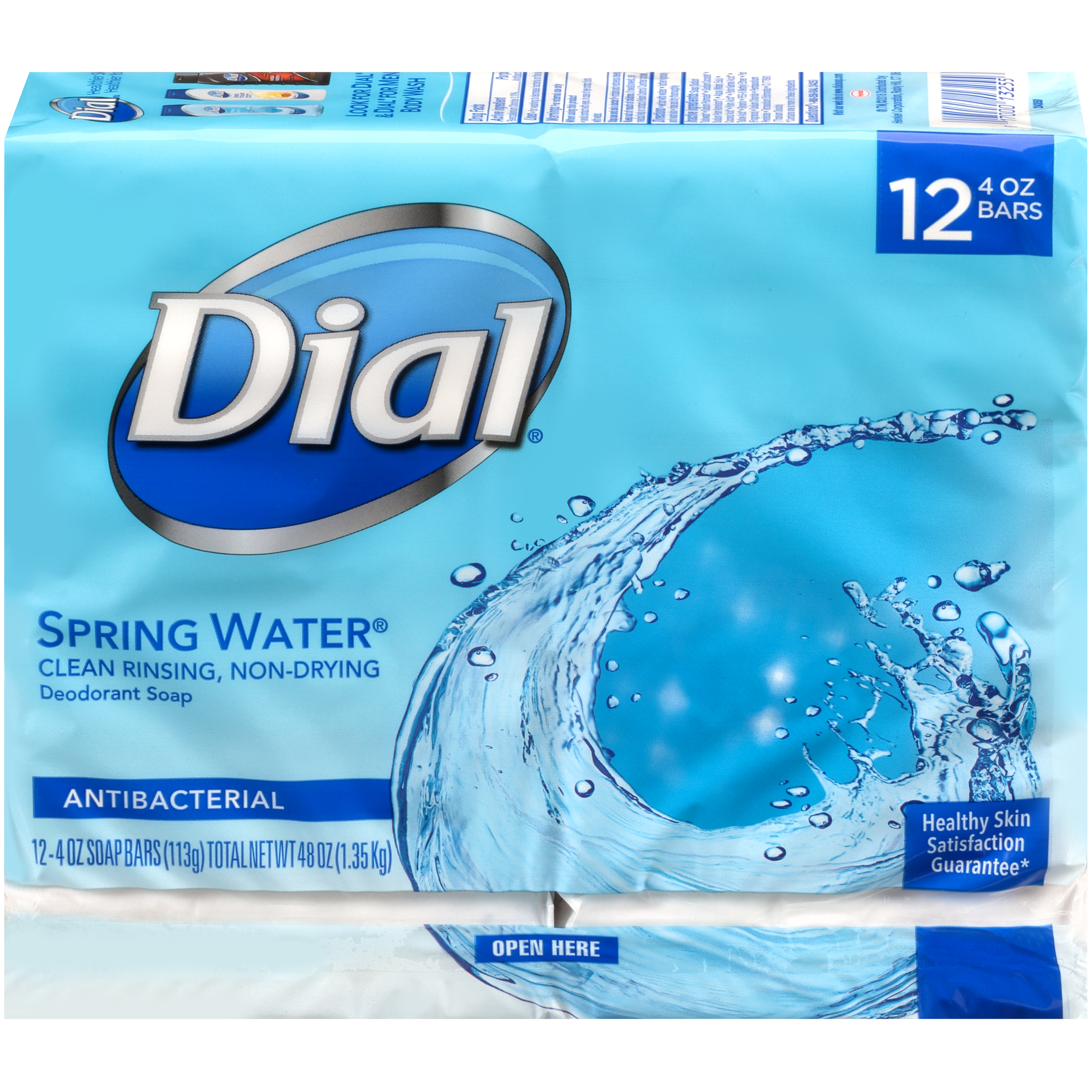Dial Antibacterial Deodorant Bar Soap, Spring Water, 4 Ounce, 12 Bars - Image 3