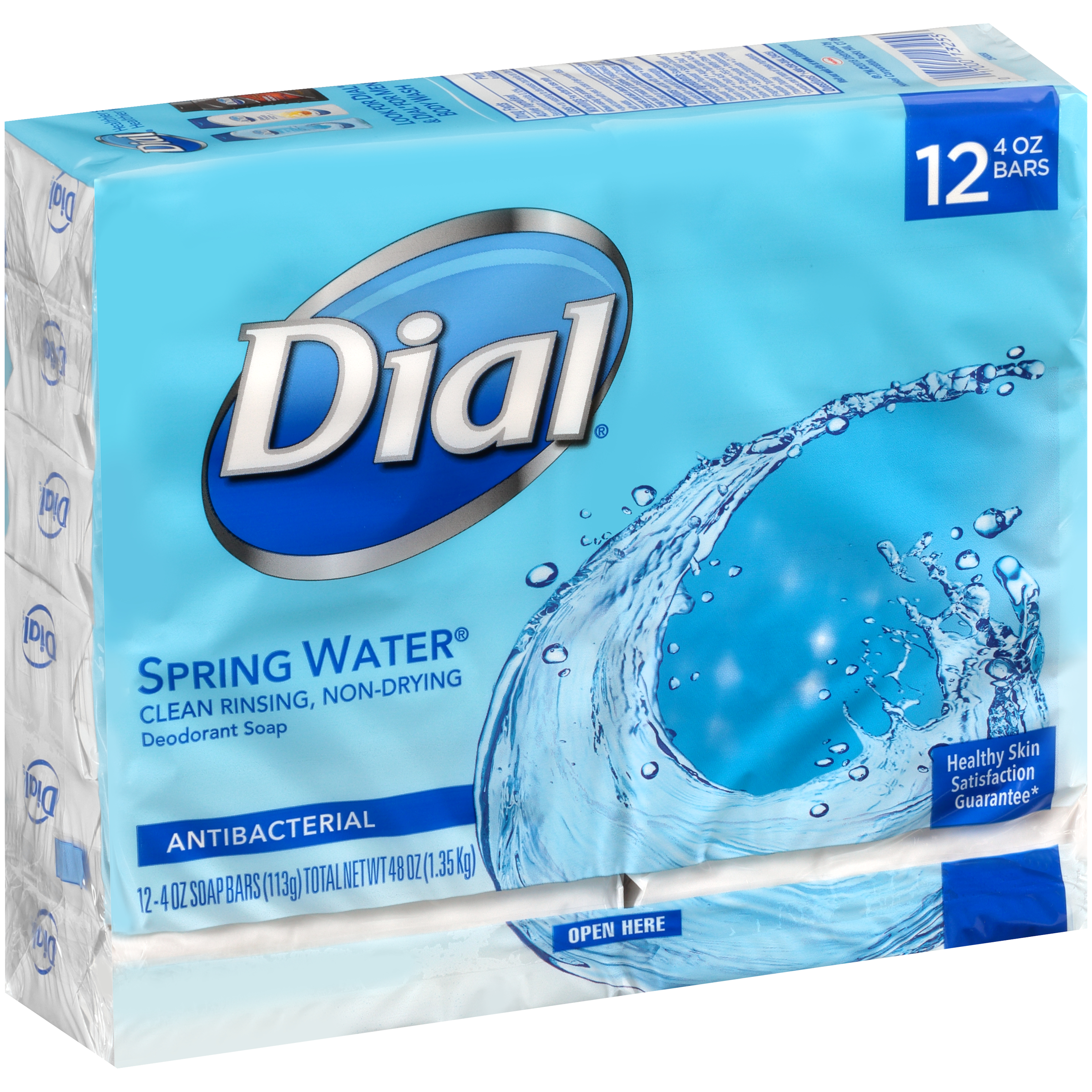 Dial Antibacterial Deodorant Bar Soap, Spring Water, 4 Ounce, 12 Bars - Image 2