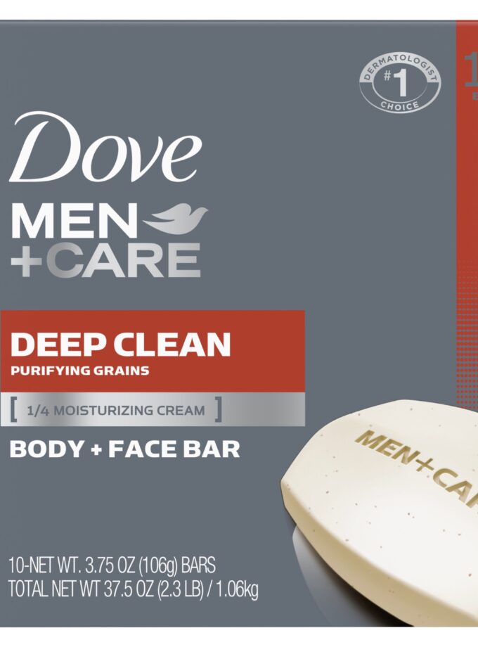 Dove Men+Care Men's Bar Soap Deep Clean 3.75 oz 10 Bars