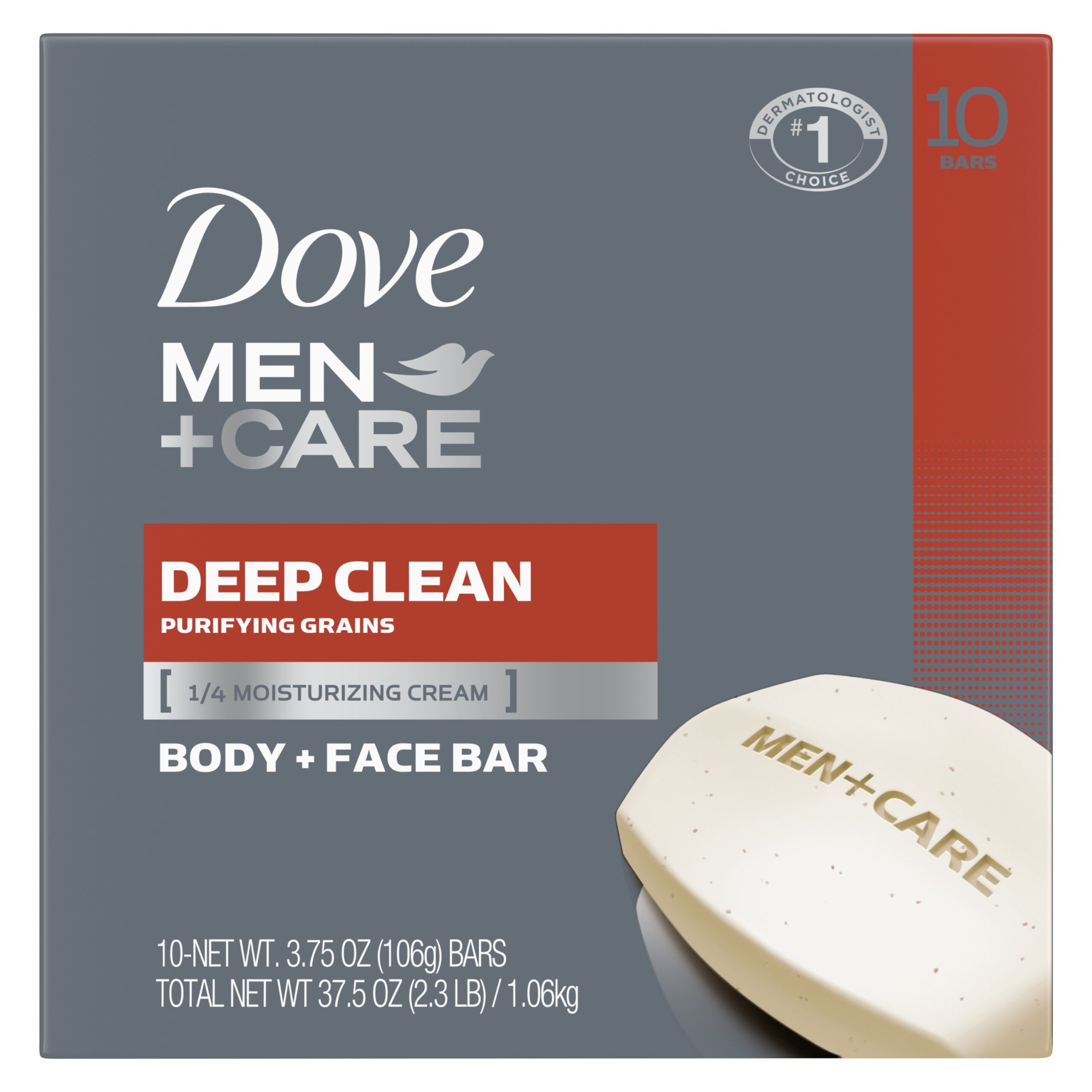 Dove Men+Care Men's Bar Soap Deep Clean 3.75 oz 10 Bars