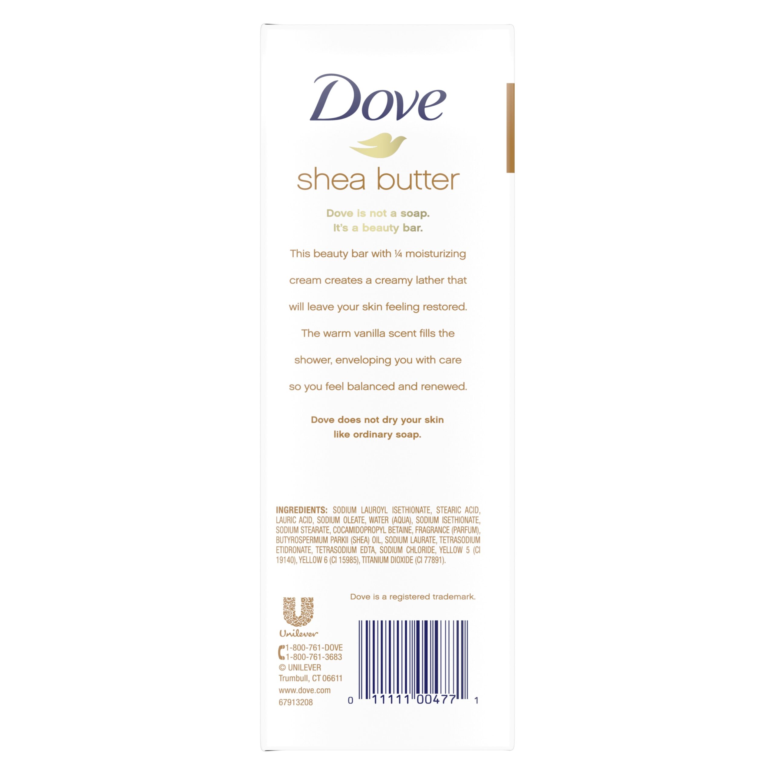 Dove Purely Pampering Beauty Bar Shea Butter 3.75 oz 10 Bars - Image 2