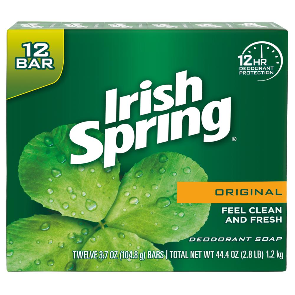 Irish Spring Original, Deodorant Bar Soap, 3.7 Ounce, 12 Bar Pack