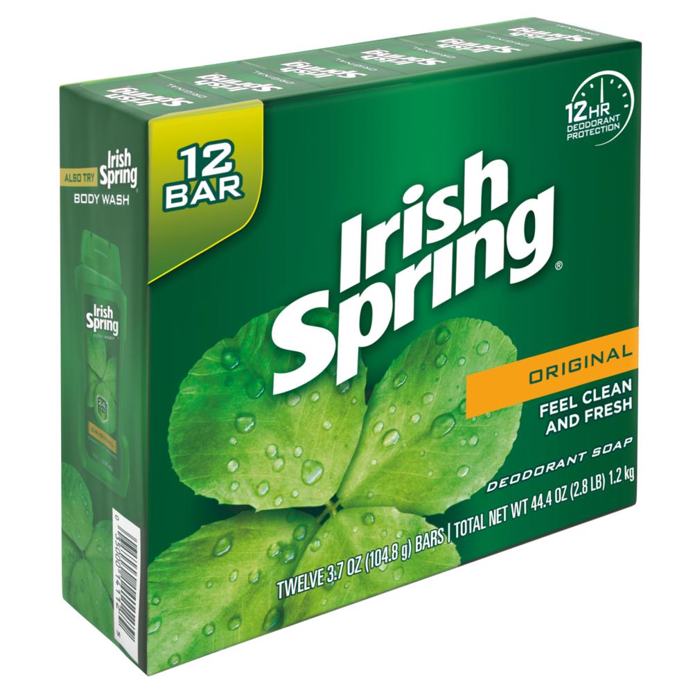 Irish Spring Original, Deodorant Bar Soap, 3.7 Ounce, 12 Bar Pack