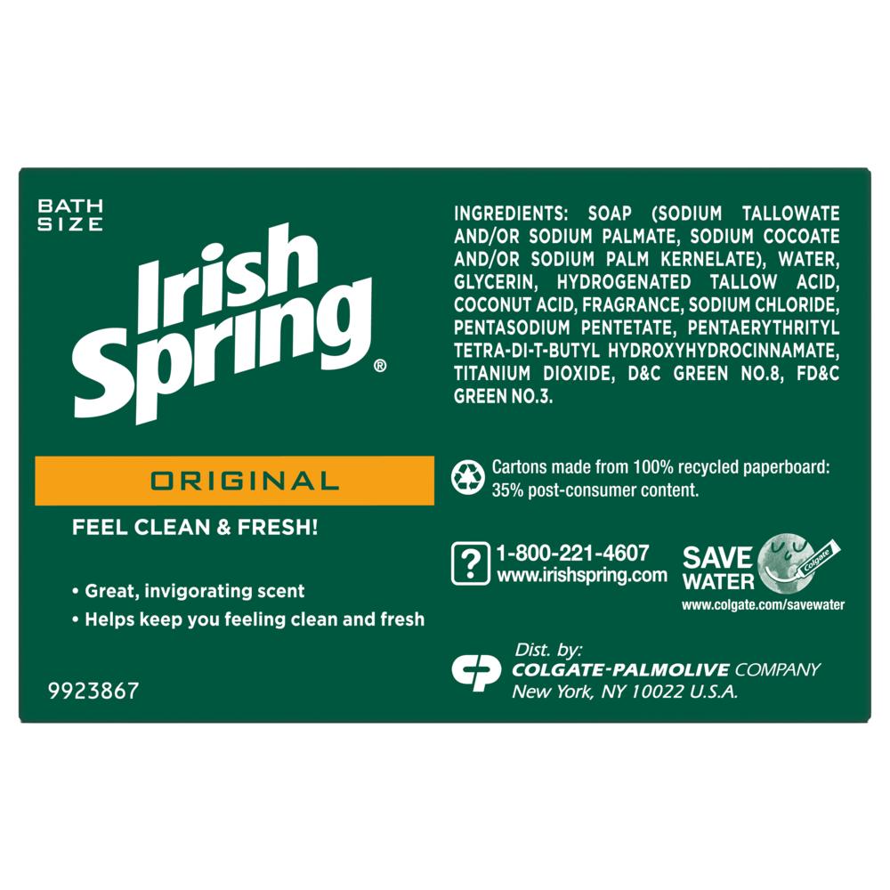 Irish Spring Original, Deodorant Bar Soap, 3.7 Ounce, 12 Bar Pack - Image 3