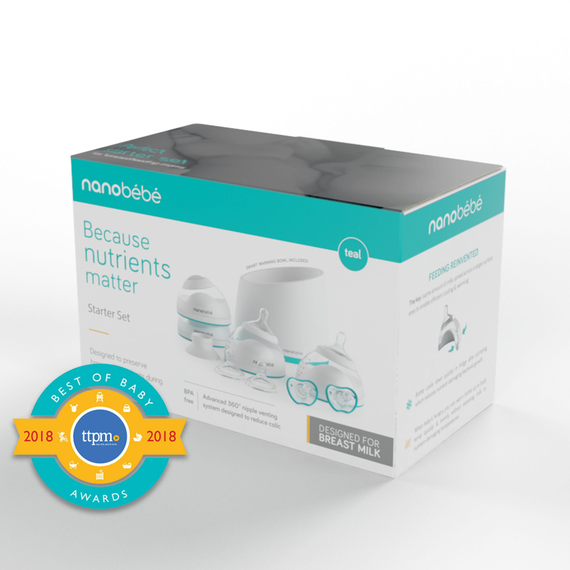 Nanobebe Baby Bottle Starter Set with Warmer & Pacifiers