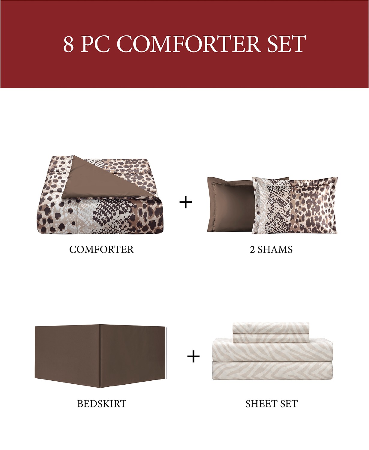 Fiarfield Square Collection Congo Reversible 8-Pc. King Comforter Set - Image 7