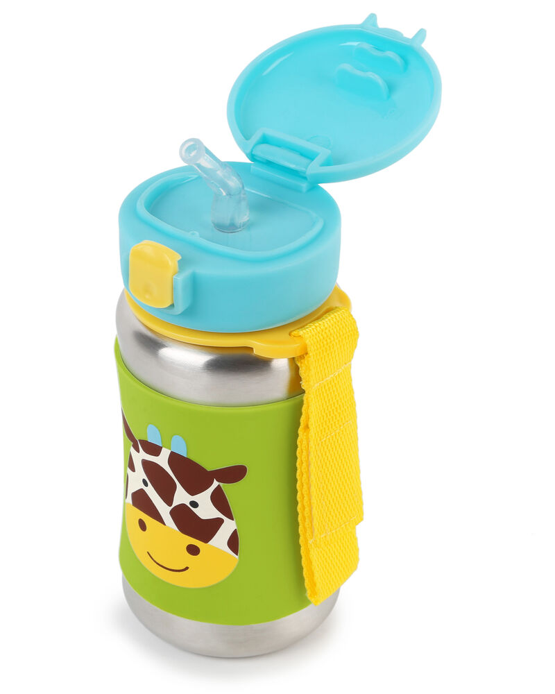 Zoo Stainless Steel Little Kid Straw Bottle