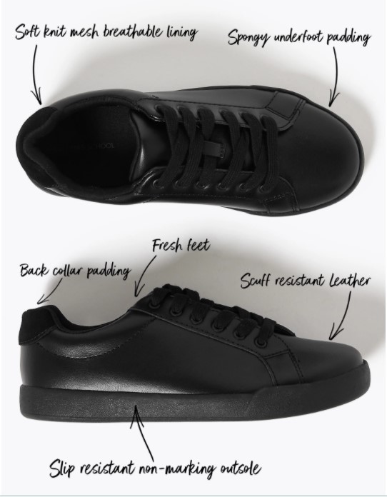 M&S Kids' Leather Freshfeet™ Trainers - Image 2