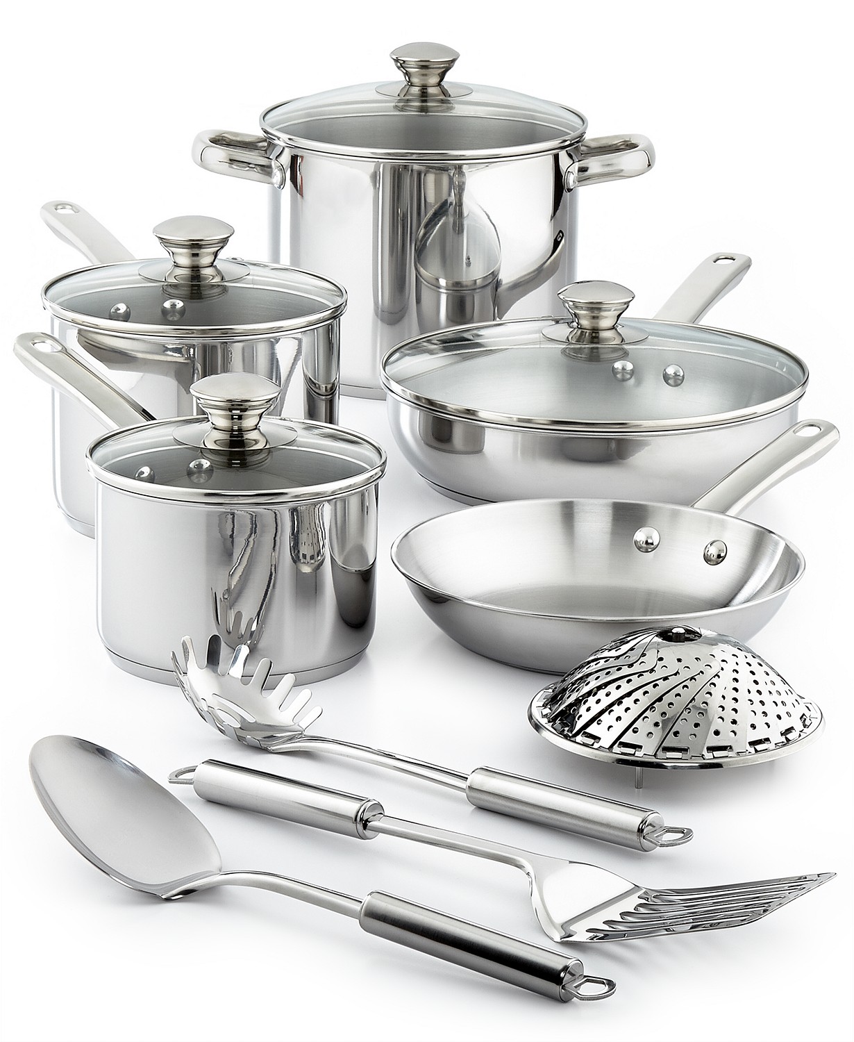 Tools of the Trade Stainless Steel 13-Pc. Cookware Set - Image 2