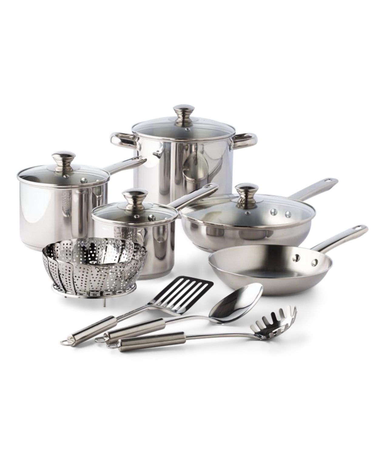 Tools of the Trade Stainless Steel 13-Pc. Cookware Set - Image 4