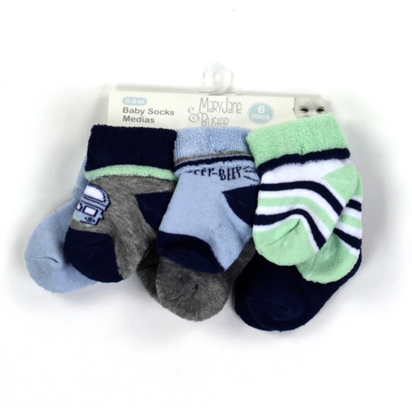 Mary Jane & Buster Boys 0-6M Socks