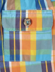 Boys Plaid Cargo Shorts - Travel Adventure 18-24m - Image 3