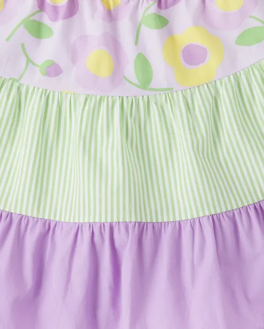 Girls Floral Tiered Skort - Pocketful Of Posies 18-24 M - Image 2