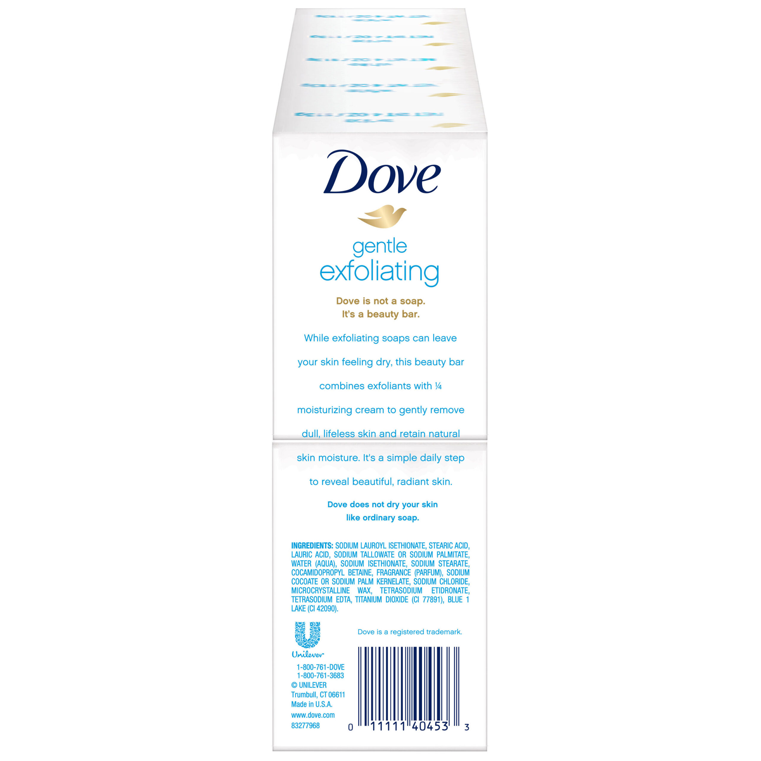 Dove Beauty Bar Gentle Exfoliating 3.75 oz 10 Bars - Image 3