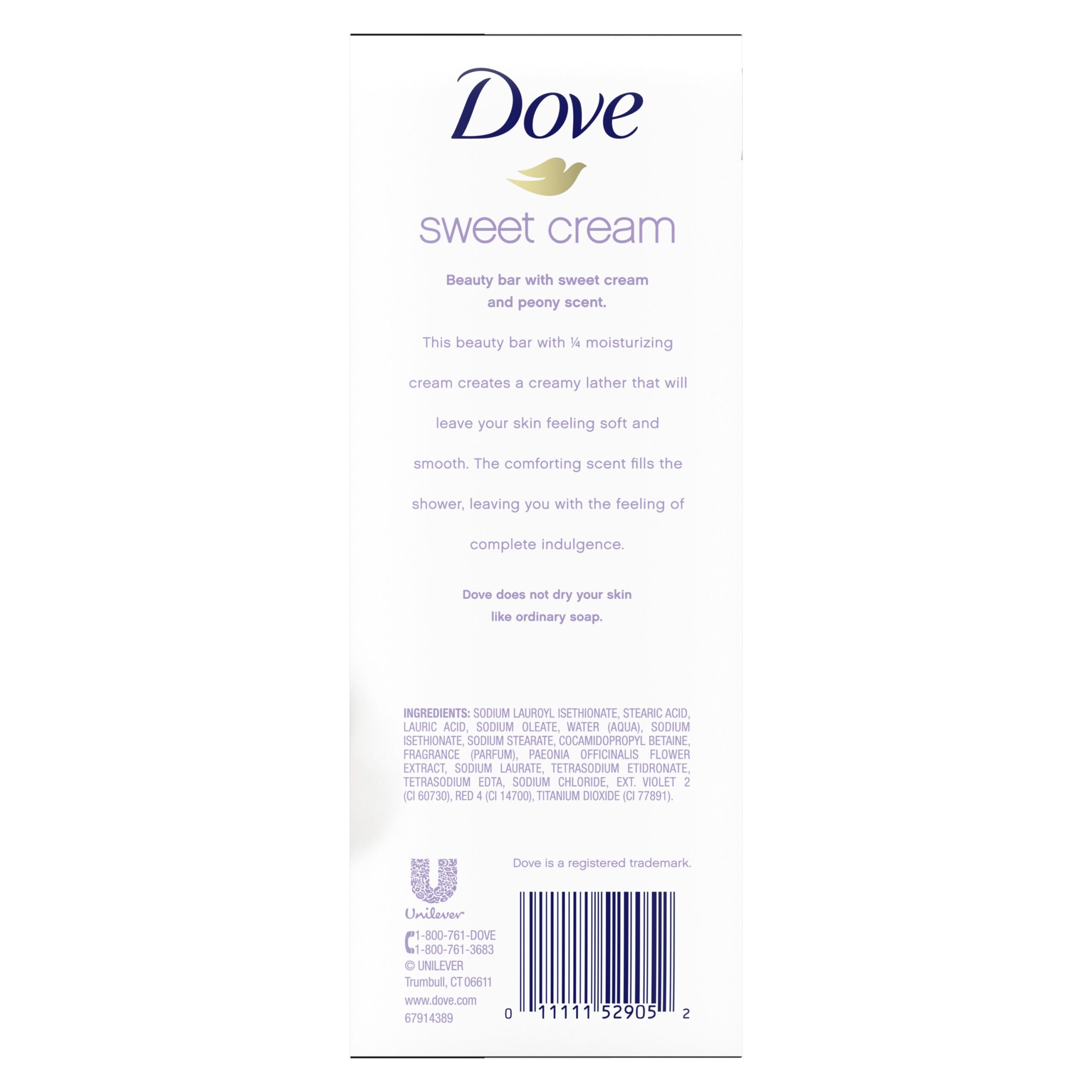 Dove Purely Pampering Beauty Bar Sweet Cream & Peony 3.75 oz 6 Bars - Image 2