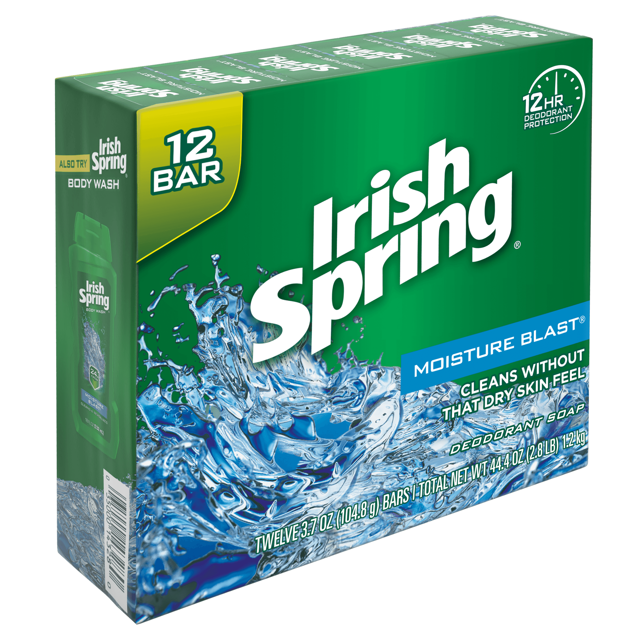 Irish Spring Moisture Blast, Moisturizing Bar Soap, 3.7 Ounce, 12 Bar Pack - Image 2