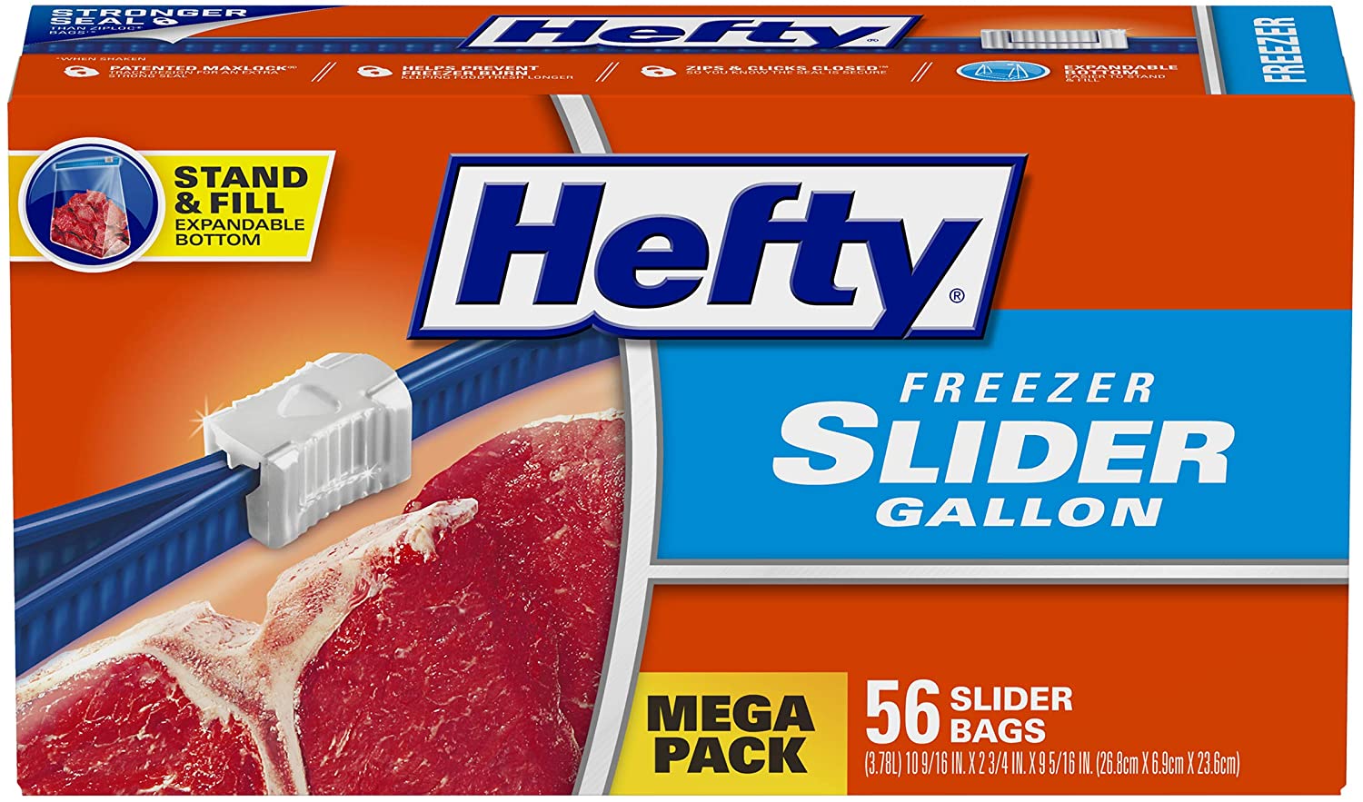 Hefty Slider Freezer Bags - Gallon, 56 Count