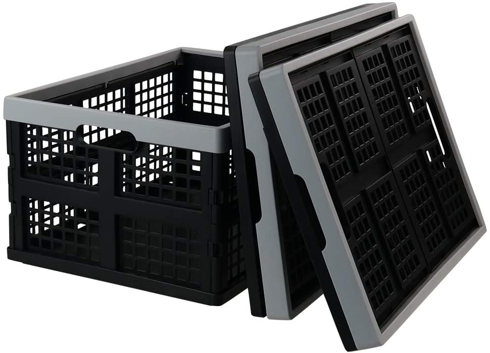 Jekiyo 34-Liter Folding Crates Storage, Collapsible Container Plastic - Image 2