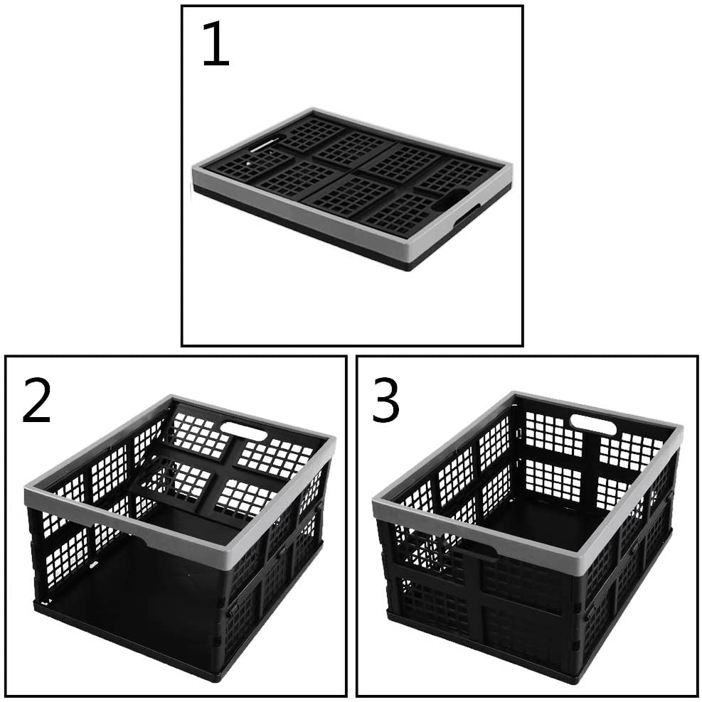 Jekiyo 34-Liter Folding Crates Storage, Collapsible Container Plastic - Image 4