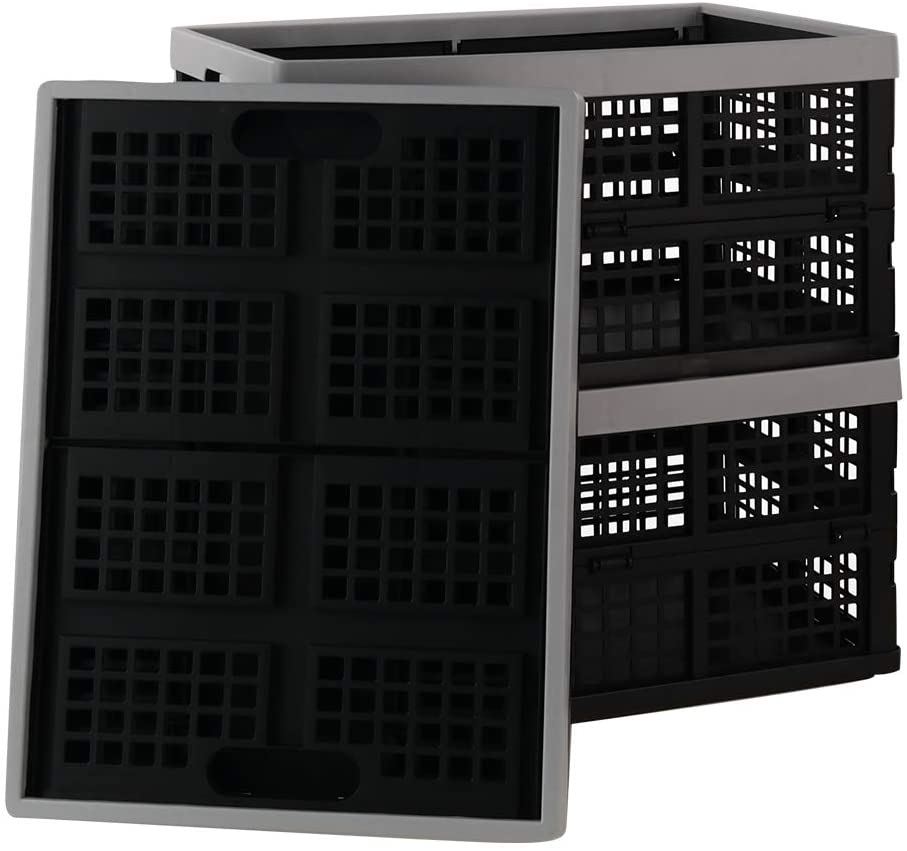 Jekiyo 34-Liter Folding Crates Storage, Collapsible Container Plastic - Image 3