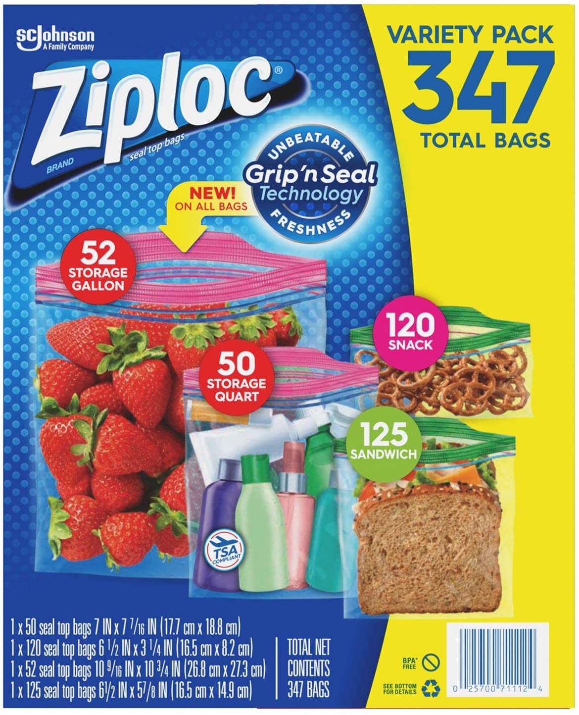 Ziploc Storage Bags, Various Sizes, 347 ct. - Image 3