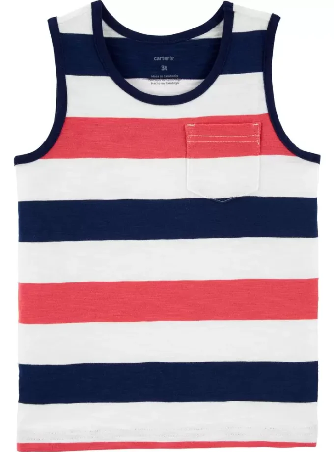 Striped Slub Jersey Tank -18M