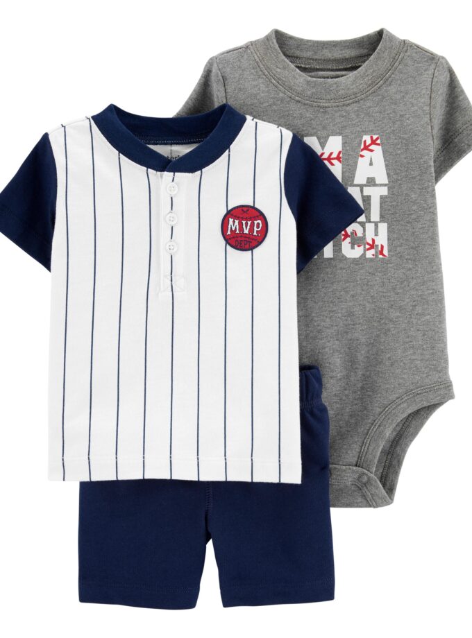 3-Piece basetball Little Short Set -12M