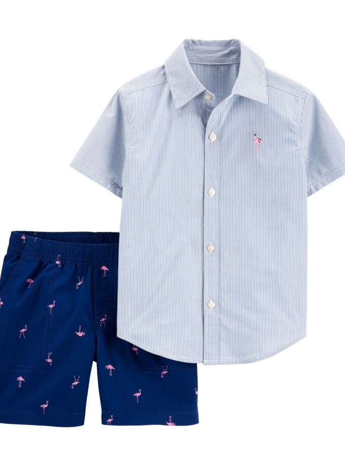 2-Piece Striped Button-Front- 12M