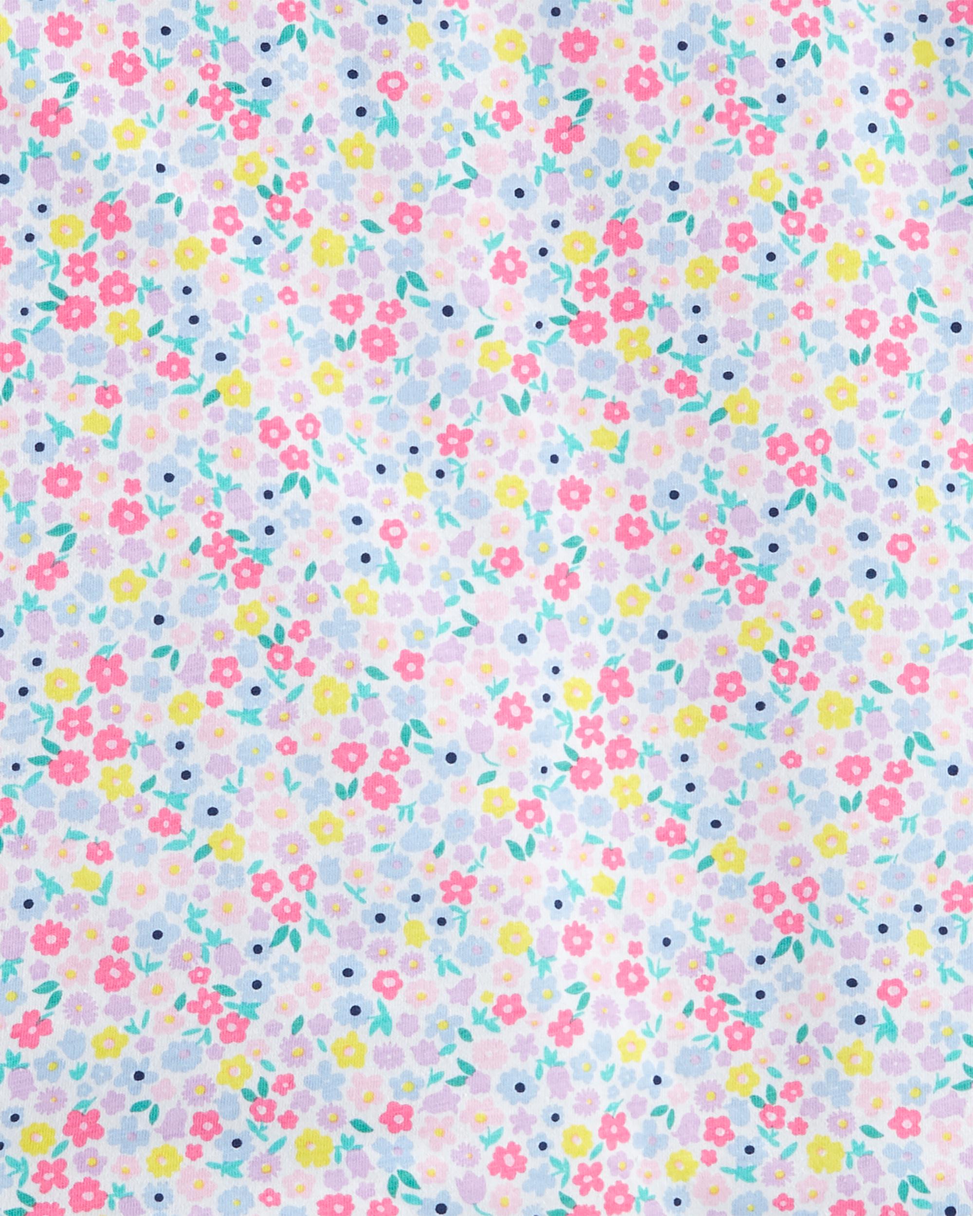 2-Piece Floral Jersey Tee & Chambray Skort Set - 4 - Image 3