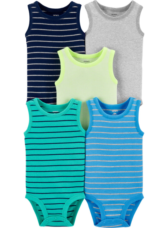 5-Pack Striped Tank Bodysuit - 3M