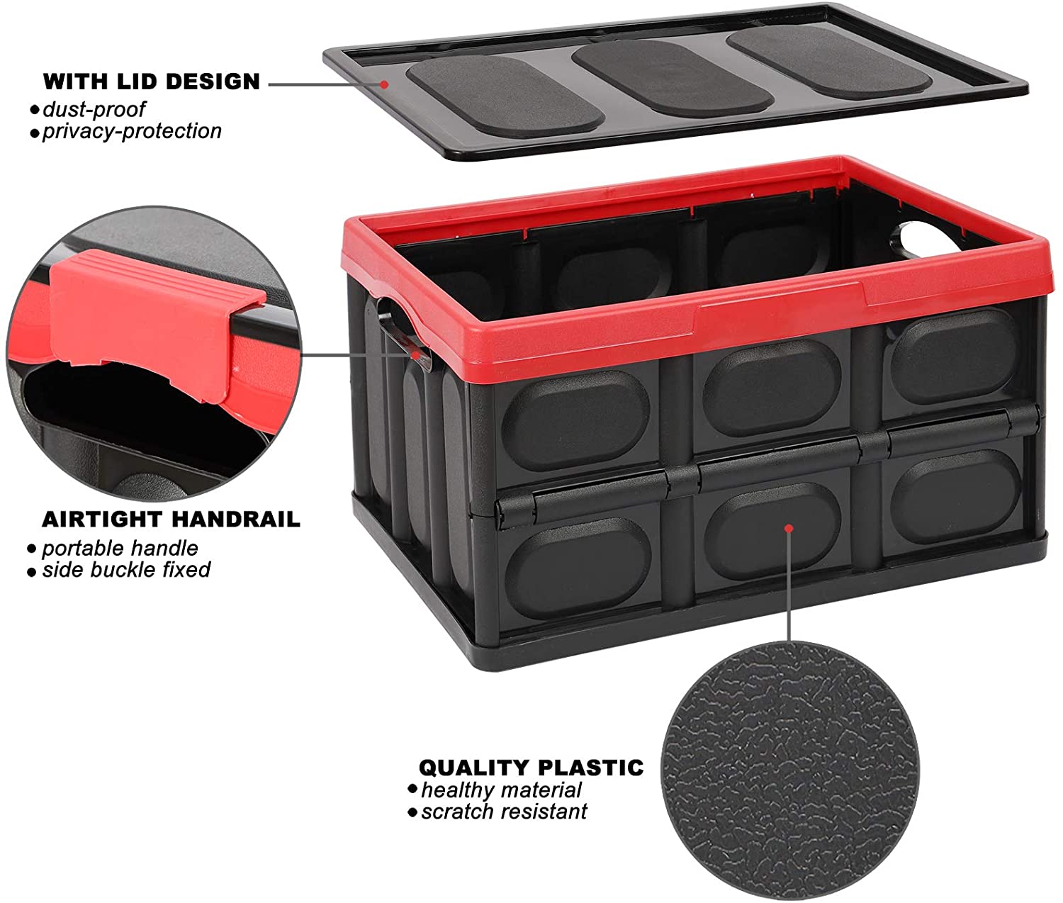 Lidded Collapsible Storage Crates, 30L - Image 7