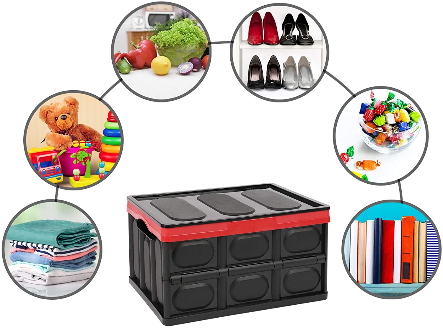 Lidded Collapsible Storage Crates, 30L