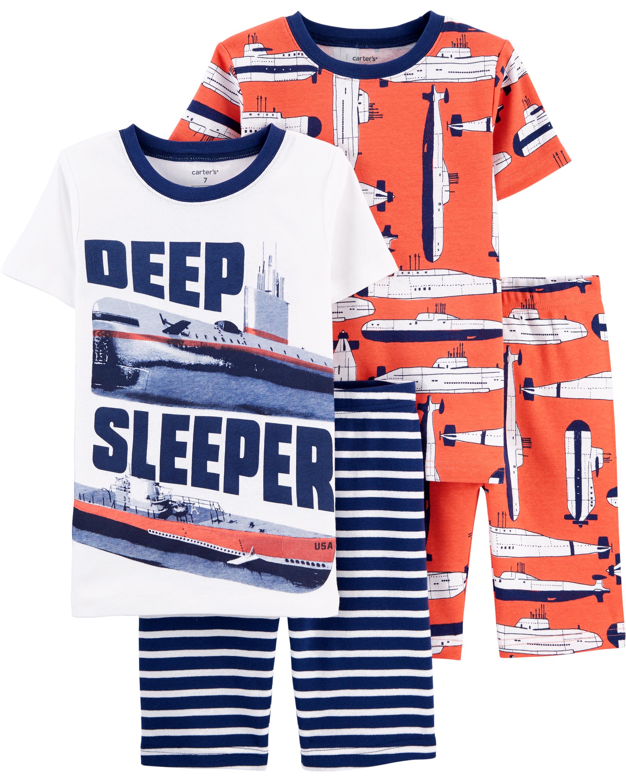 4-Piece Boat 100% Snug Fit Cotton PJs, 10