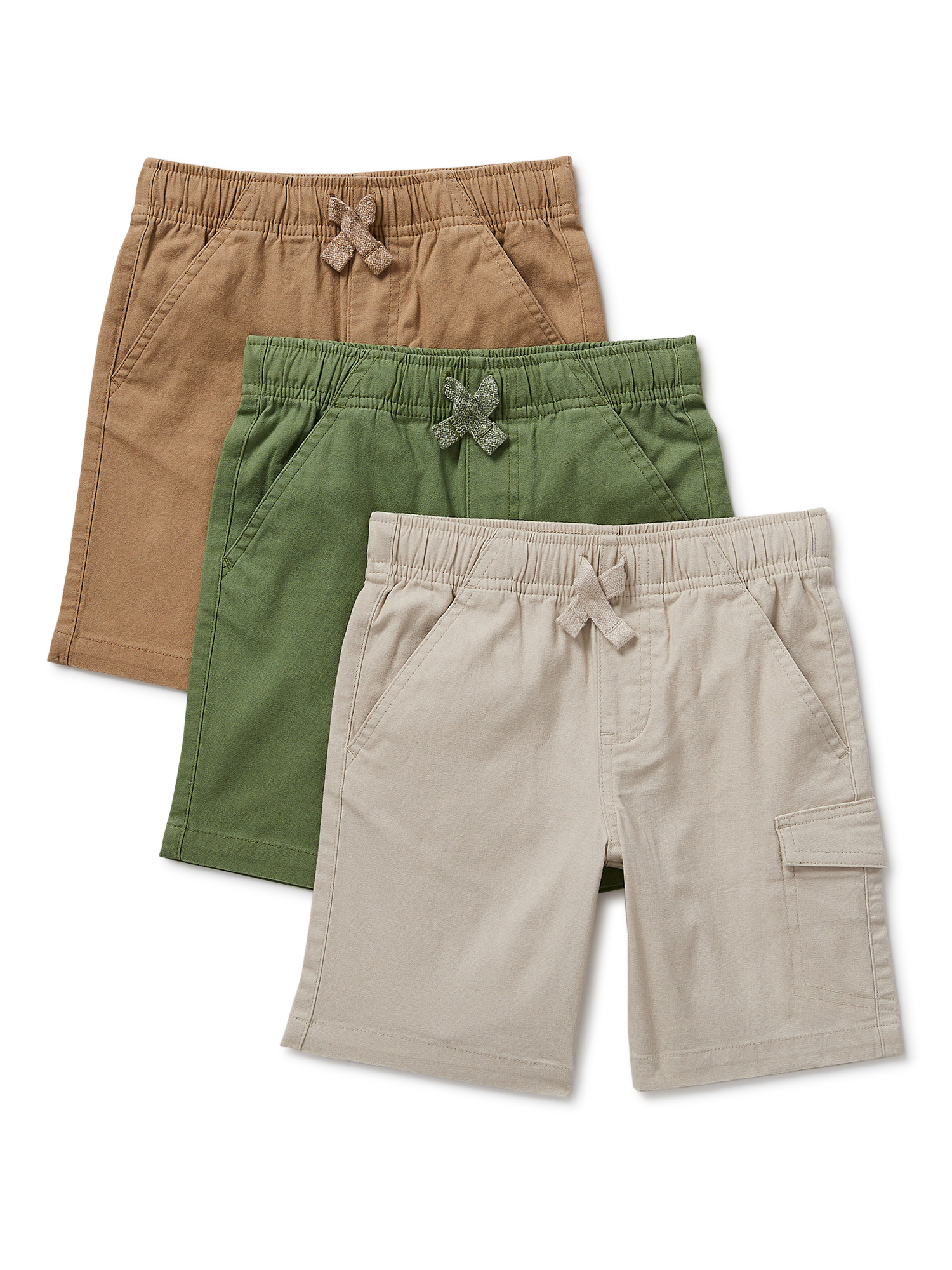 Boys Stretch Cargo Shorts, 3-Piece, 5T