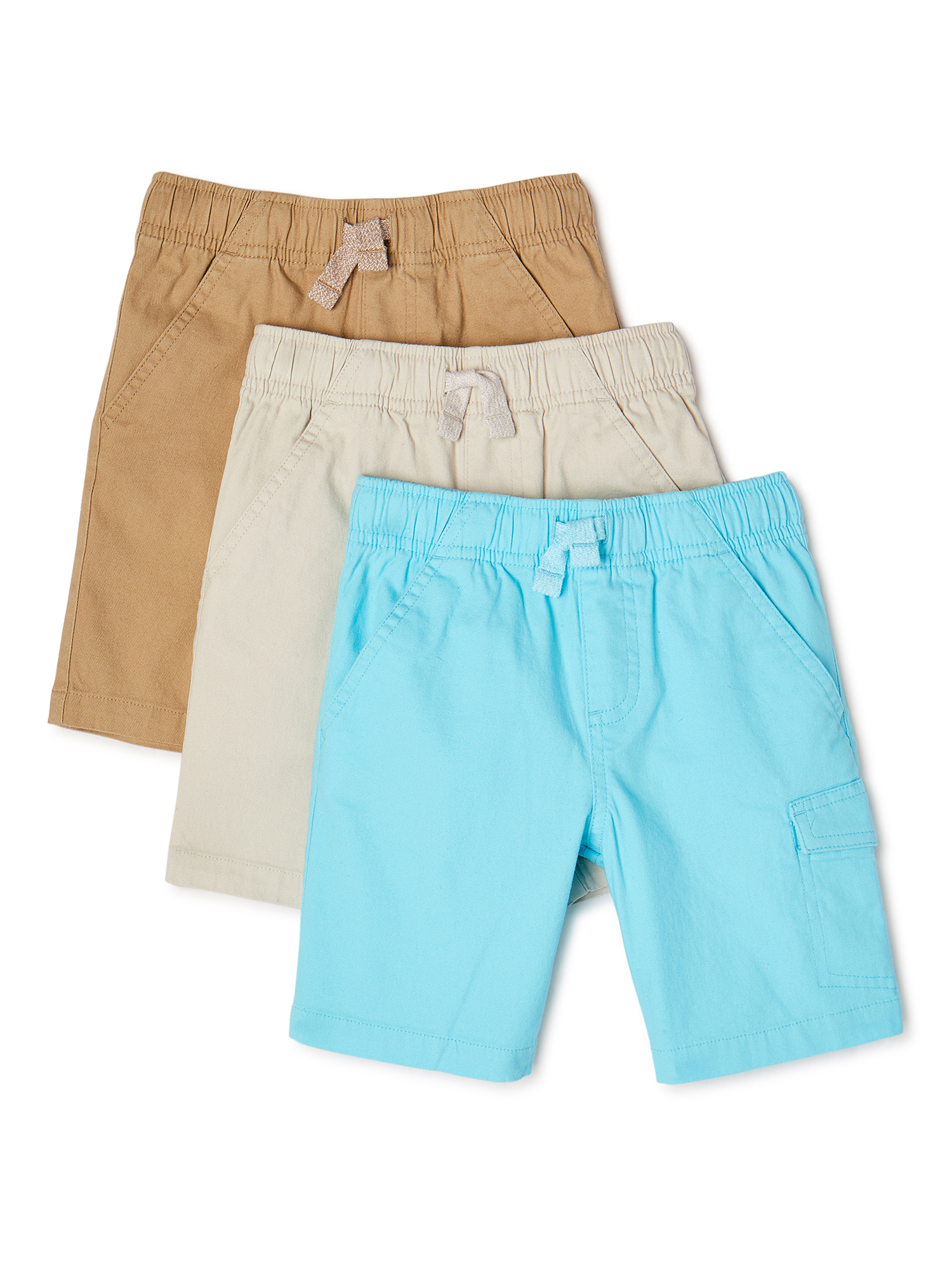 Boys Stretch Cargo Shorts, 3-Piece, 12Y