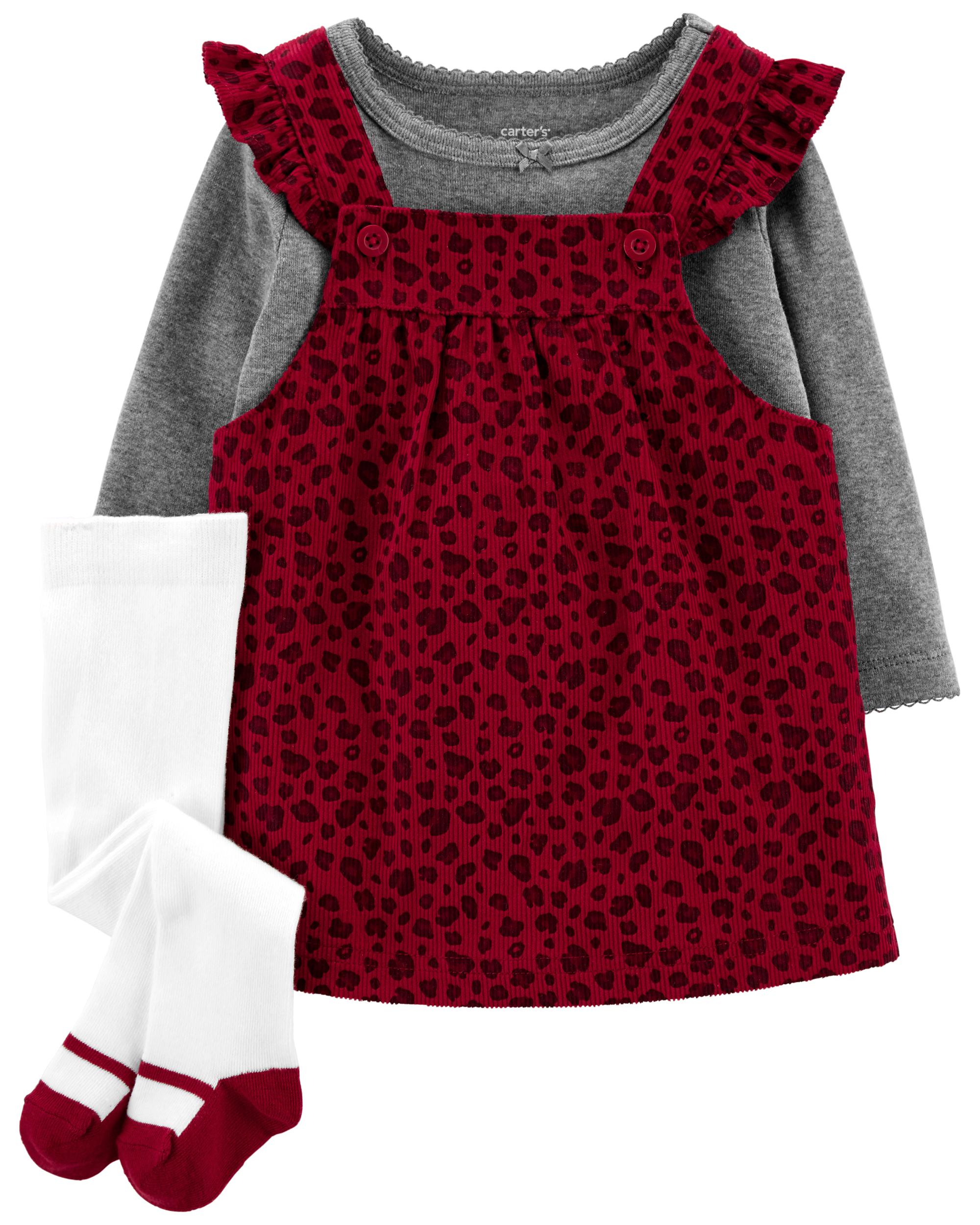 3-Piece Leopard Tee & Jumper Set, NB