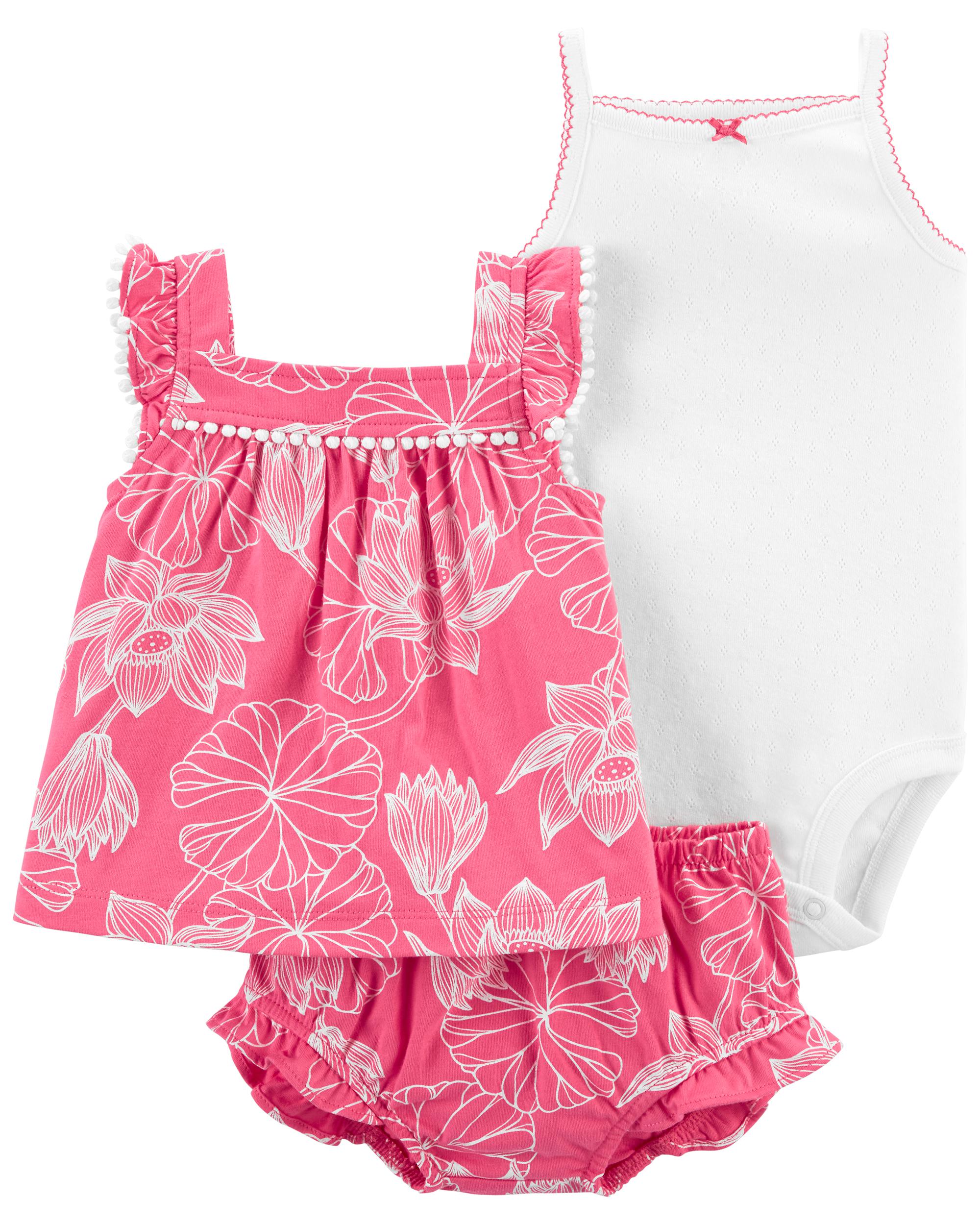 3-Piece Floral Little Short Set, 9M