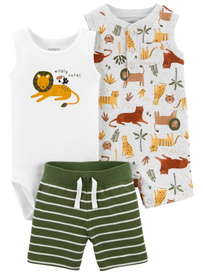 3-Piece Bodysuit & Romper Set Size: 12M