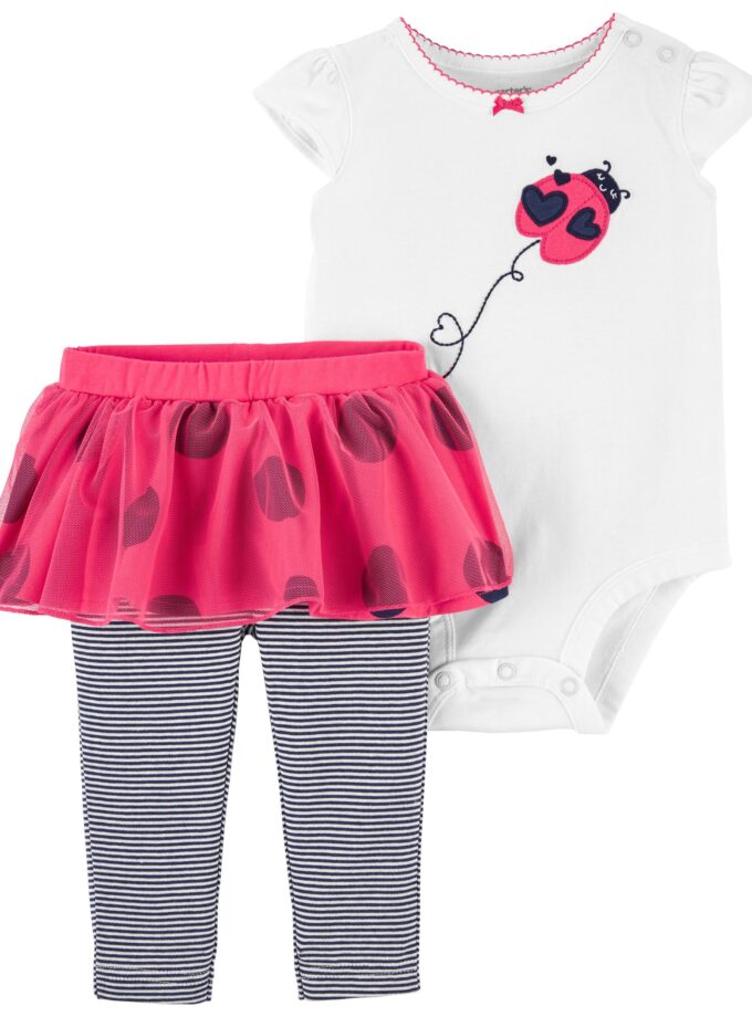2-Piece Ladybug Bodysuit & Tutu Pant Set, 24M