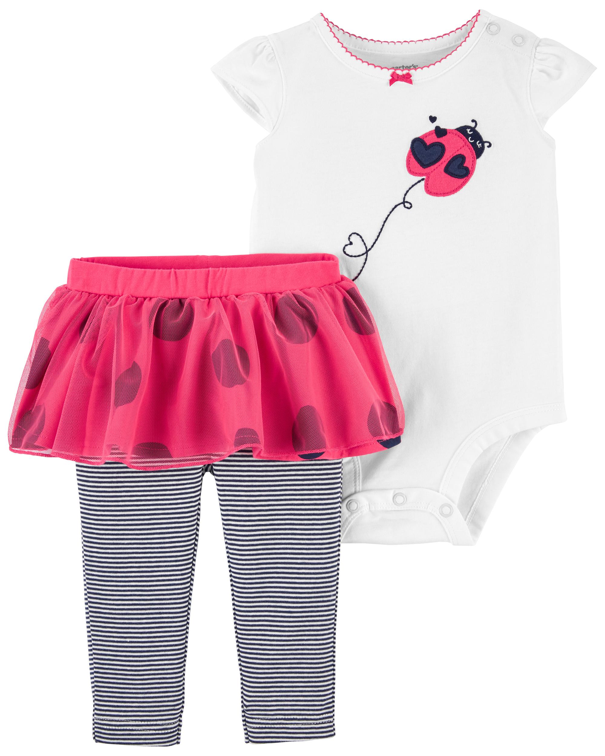 2-Piece Ladybug Bodysuit & Tutu Pant Set, 24M