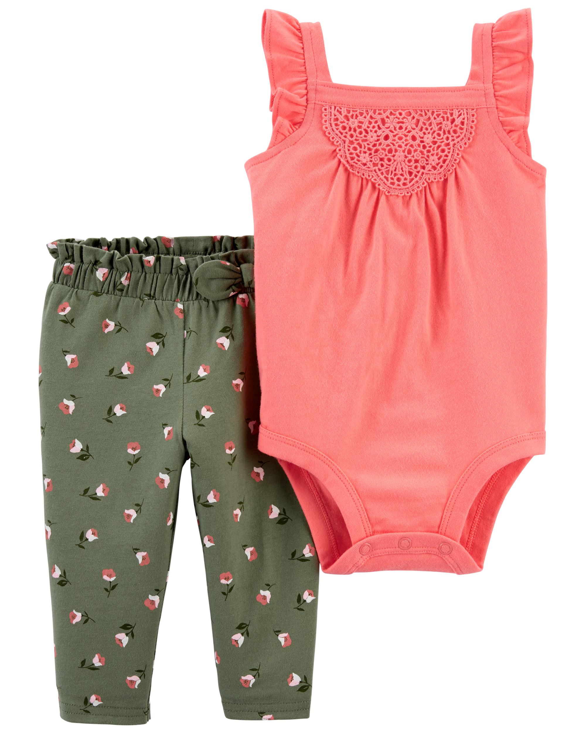 2-Piece Tank Bodysuit Pant Set, 9M