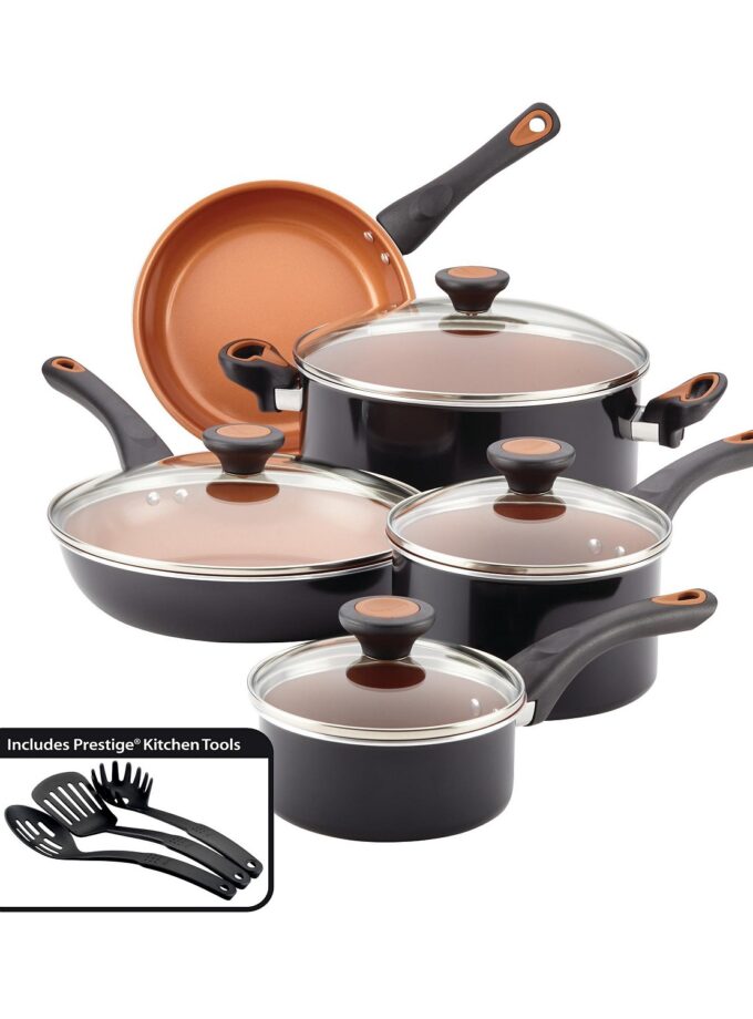 Farberware Glide Copper Ceramic 12-pc. Cookware Set