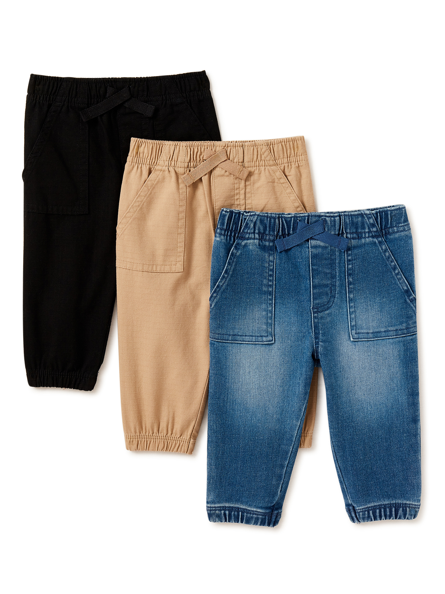 Baby Boy Woven Pants, 3-Pack