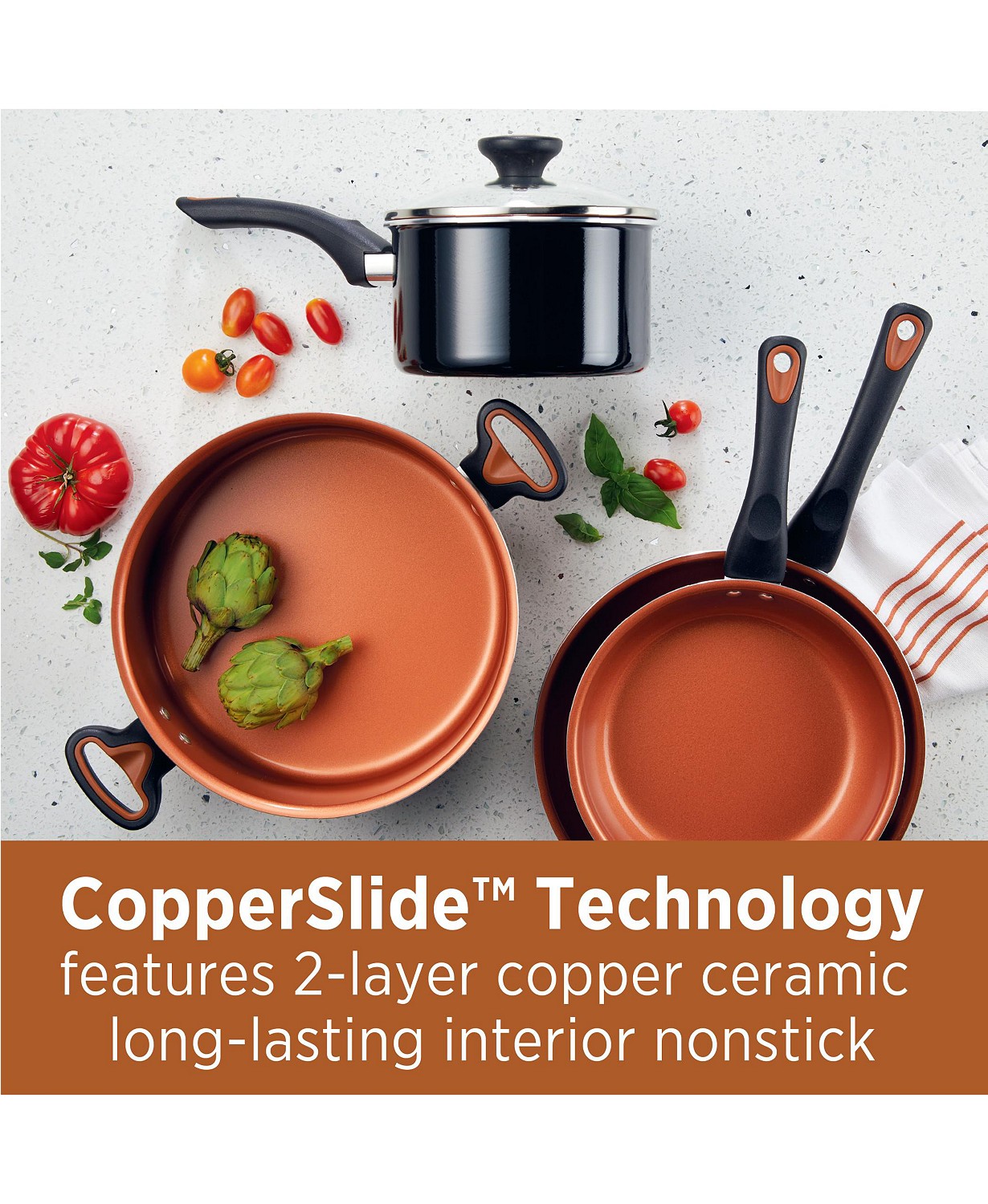 Farberware Glide Copper Ceramic 12-pc. Cookware Set - Image 2