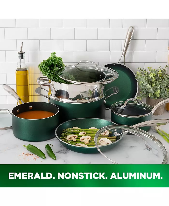 Grinite Stone Diamond 10-Piece Nonstick Diamond Infused Cookware Set - Image 2