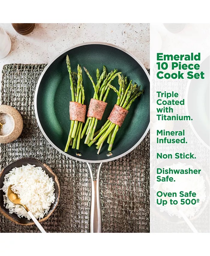 Grinite Stone Diamond 10-Piece Nonstick Diamond Infused Cookware Set - Image 4