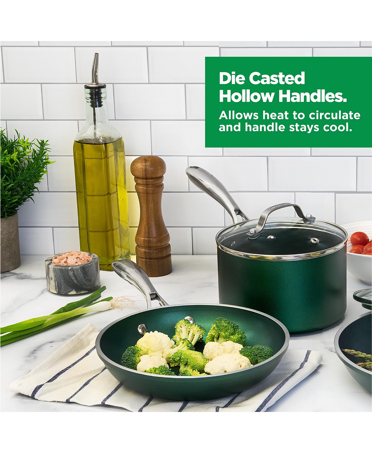 Grinite Stone Diamond 10-Piece Nonstick Diamond Infused Cookware Set - Image 5