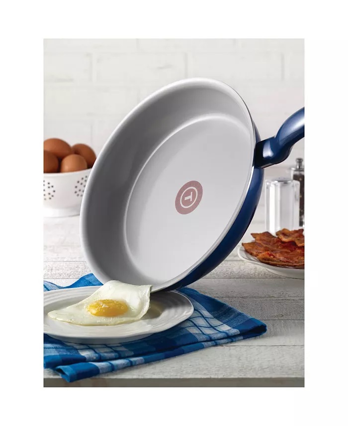 T-Fal Initiatives Ceramic 14-Pc. Cookware Set, Blue - Image 4