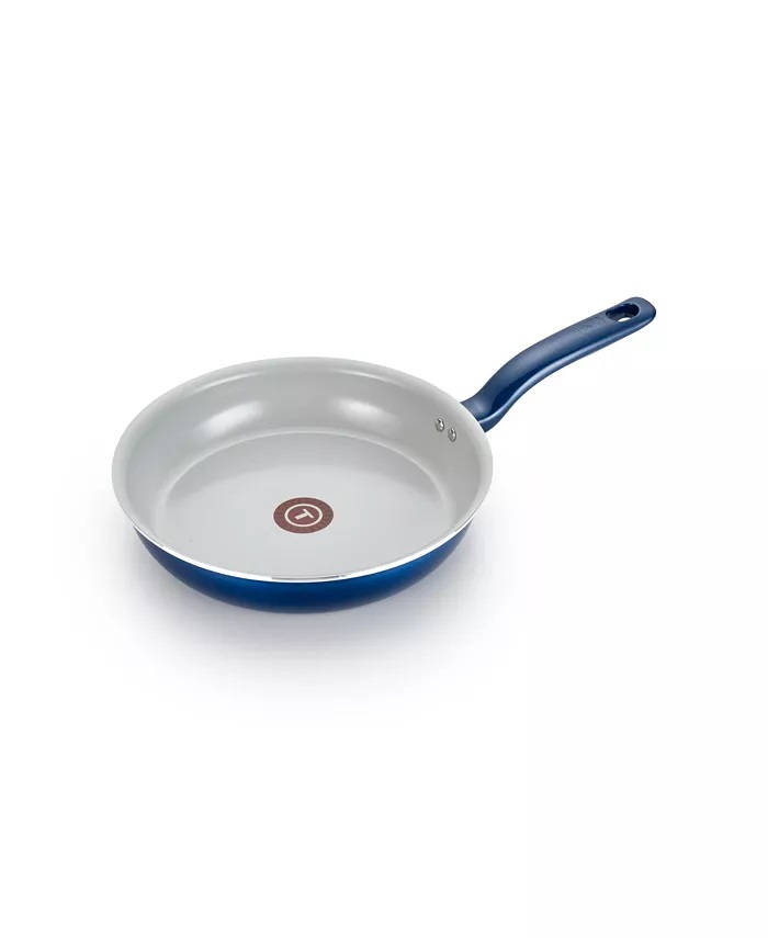 T-Fal Initiatives Ceramic 14-Pc. Cookware Set, Blue - Image 5