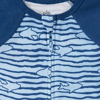 Kids Headquarters Kids' 3-pack Cotton Sleepers, Shark, 9 Months - Image 2